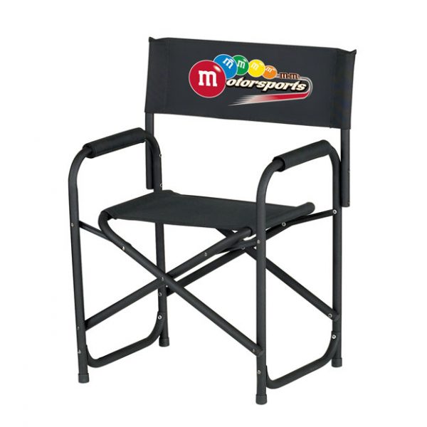 стандартен сгъваем режисьорски стол E-Z UP® - черен, брандиран