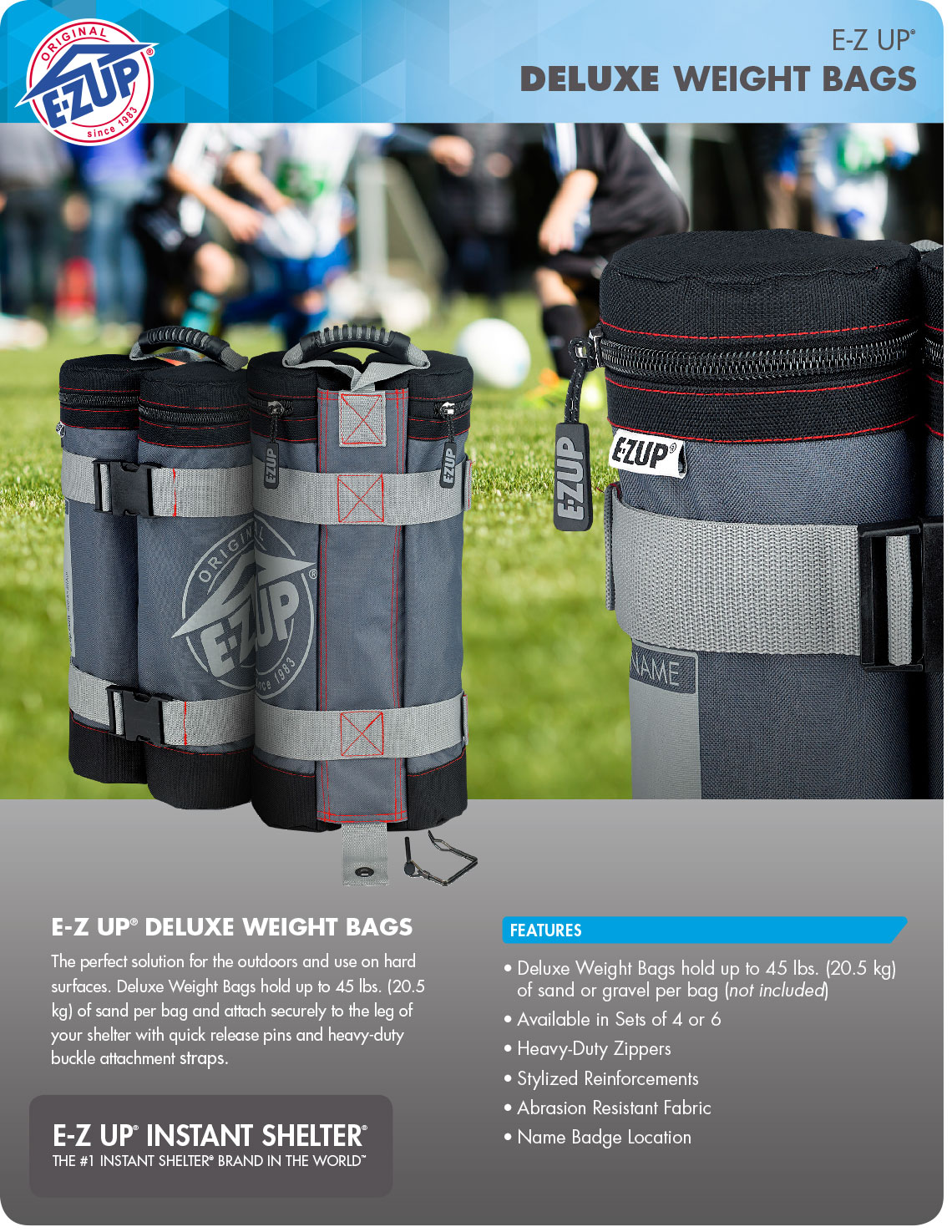 Чанти с тежести за шатри Deluxe Weight Bags 20.5 кг спецификации страница 1