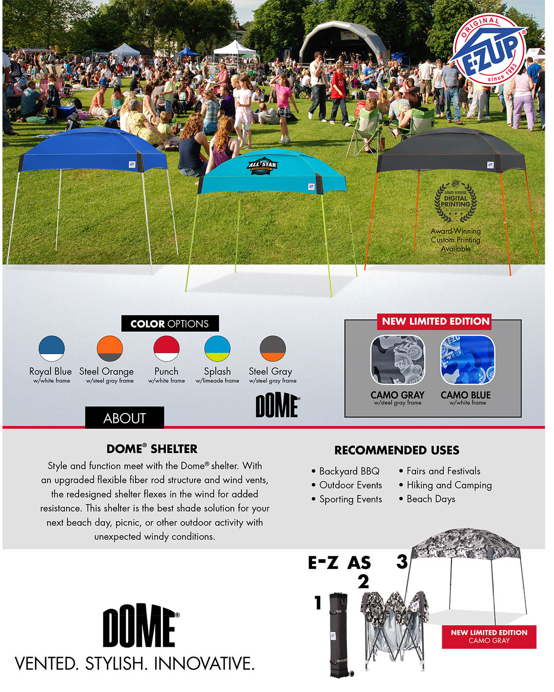 Сгъваема шатра за отдих E-Z UP® Dome® спецификации - страница 2