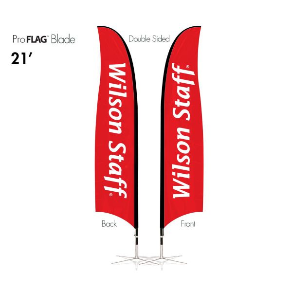 професионален рекламен флаг E-Z UP® Blade 6.4 метра с двустранен печат