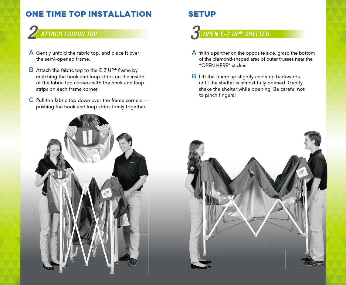 Ръководство за потребителите на сгъваема шатра за отдих E-Z UP® Dome® - страница 4