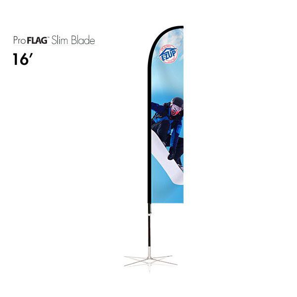 професионален рекламен флаг E-Z UP® Slim Blade 5 метра