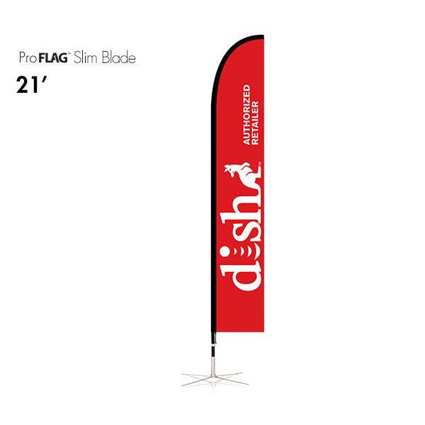 професионален рекламен флаг E-Z UP® Slim Blade 6.4 метра