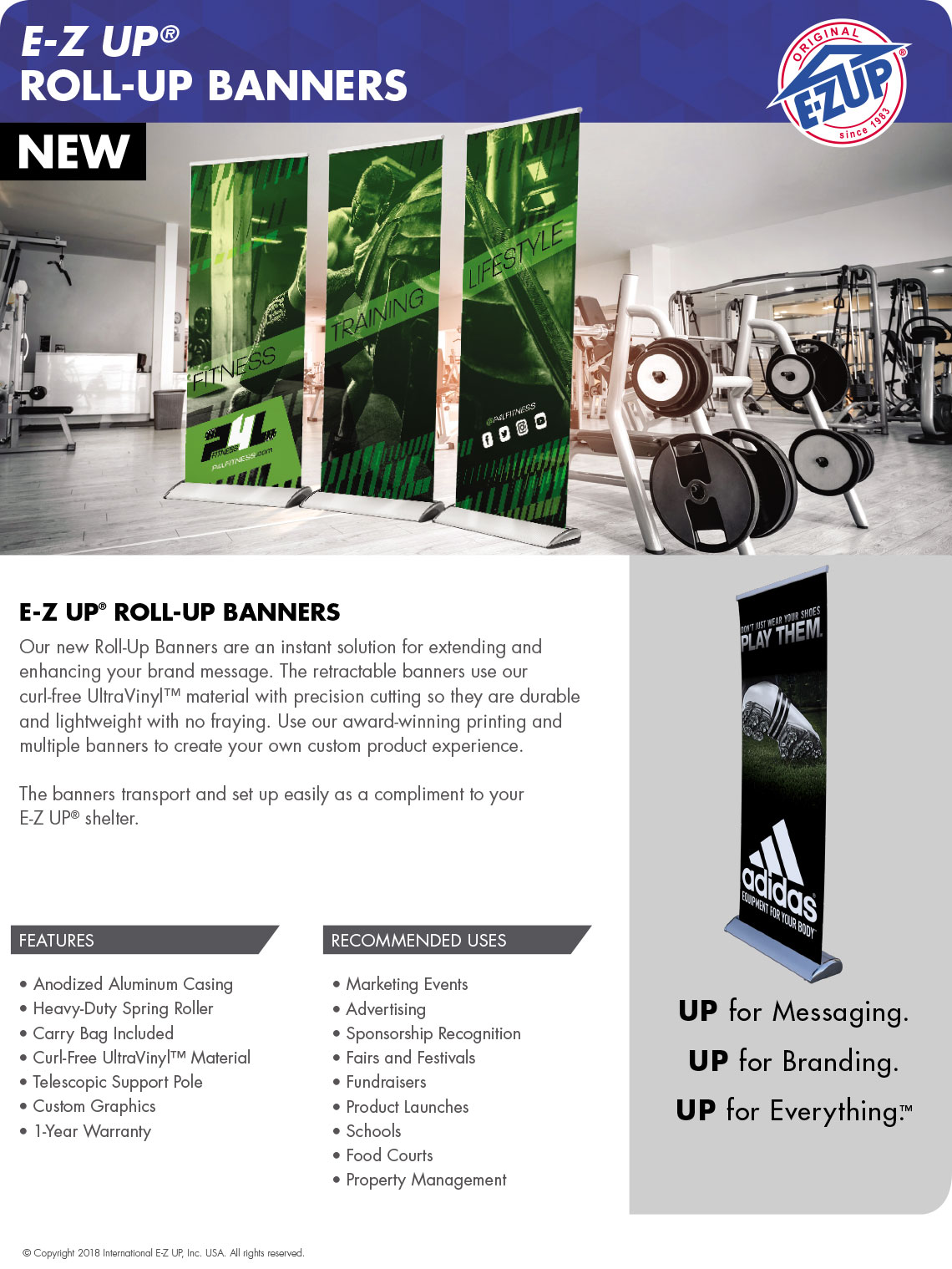 рекламeн банер E-Z UP® Roll Up Banner спецификации страница 1