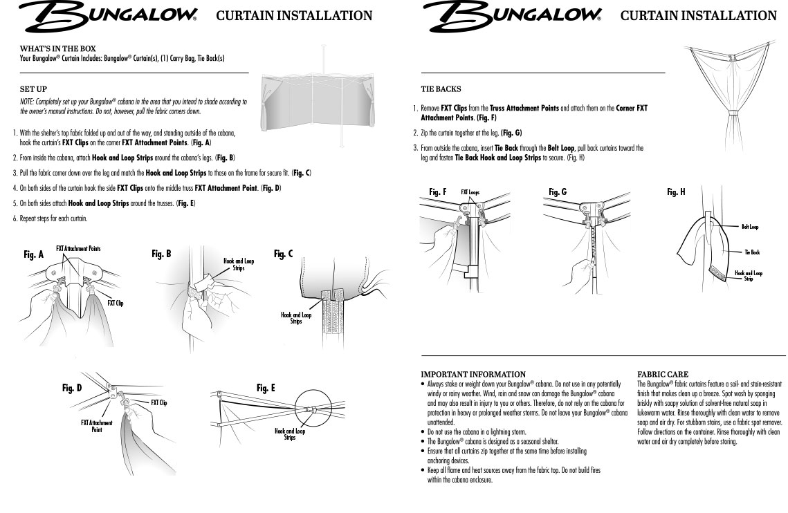 ръководство за инсталация на аксесоари към шатра Bungalow® Cabana - страница 2