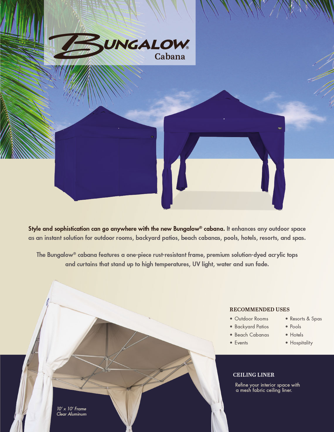 спецификации на луксозна шатра Bungalow® Cabana - страница 2