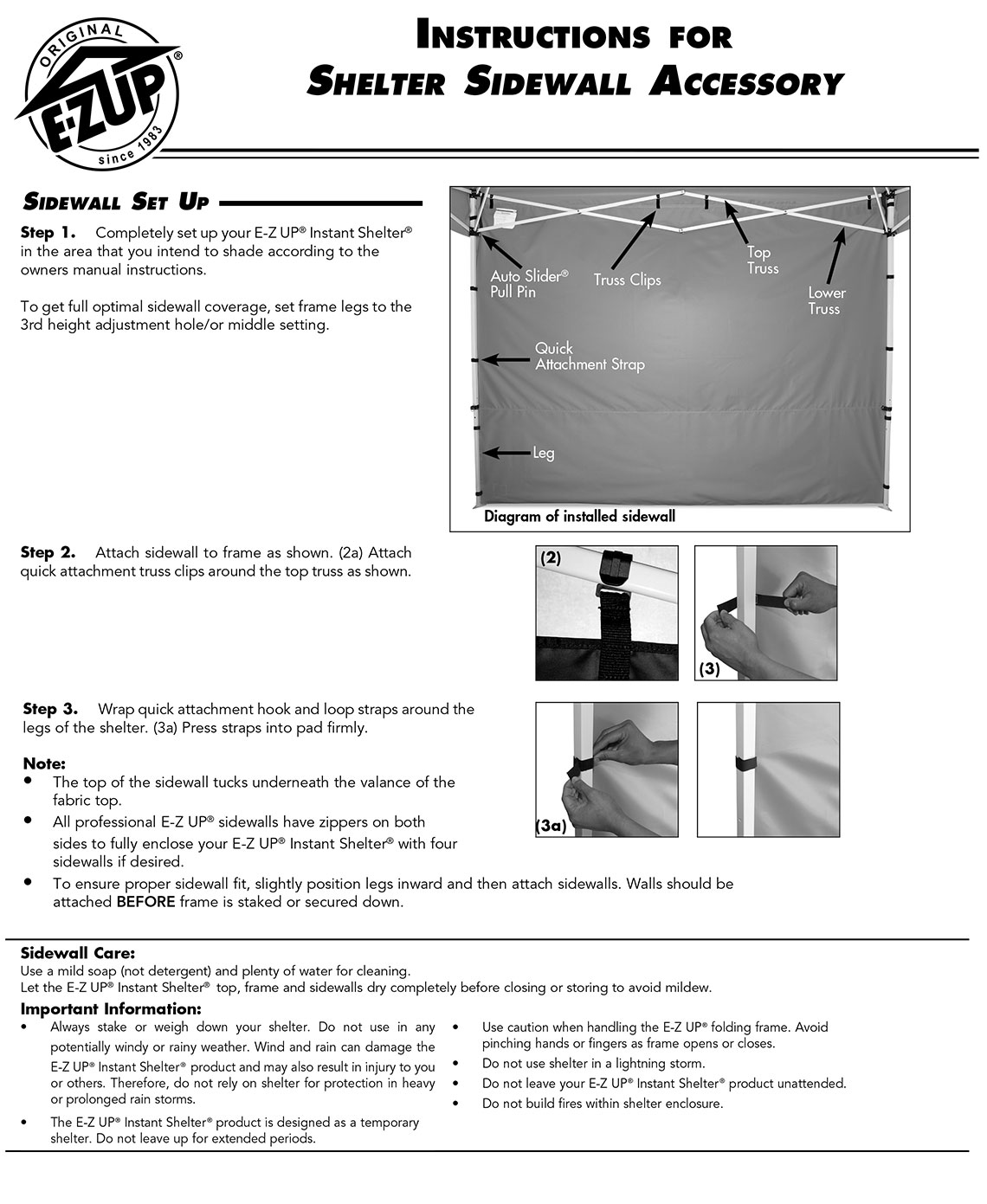 Ръководство към страници за шатри за отдих E-Z UP®3м. с прави крака
