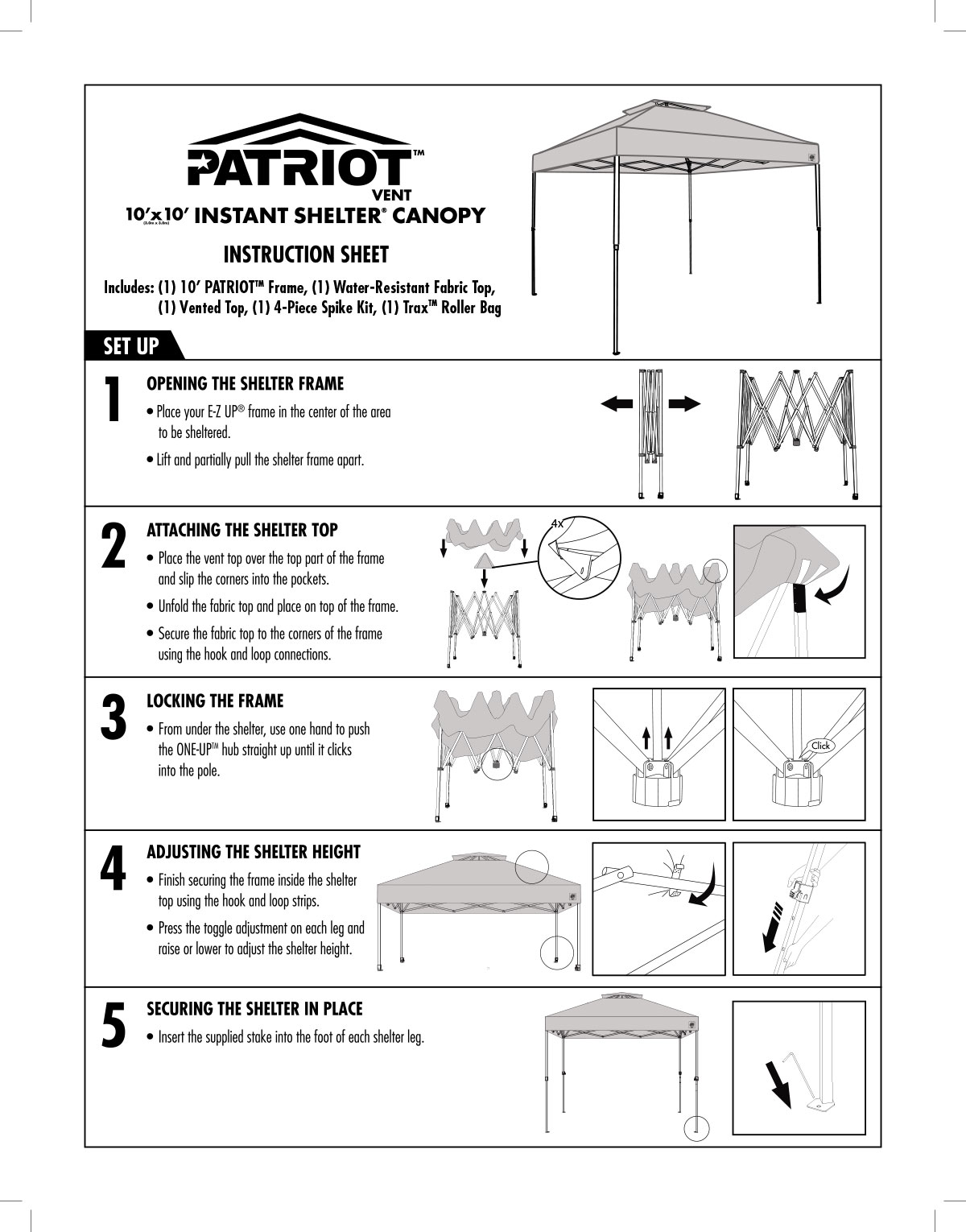 инструкции шатра Patriot 3x3м. - страница 1